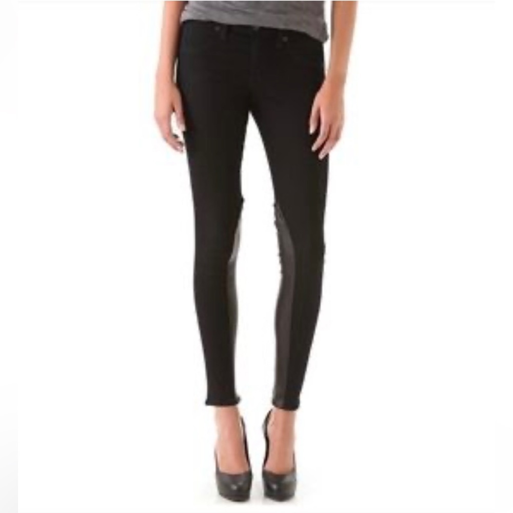 Rag & Bone Jeans Midnight Blue Jodhpur Skinny Jeans with Lambskin detail on legs